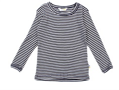 Joha t-shirt merino wool/silk blue stripes